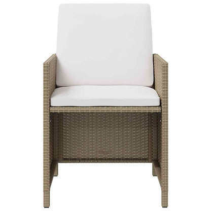 vidaXL Garden Chairs with Stools 2 pcs Poly Rattan Beige