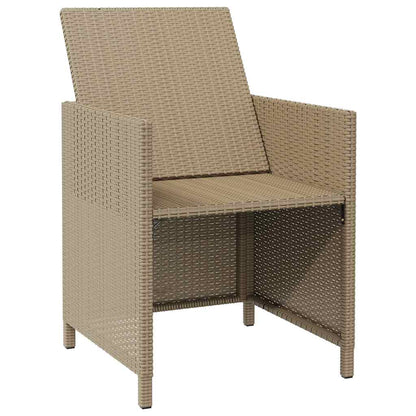 vidaXL Garden Chairs with Stools 2 pcs Poly Rattan Beige