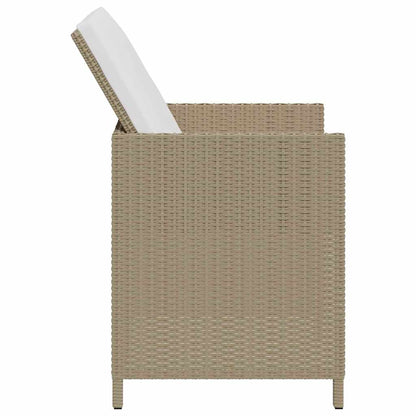 vidaXL Garden Chairs with Stools 2 pcs Poly Rattan Beige