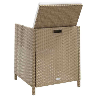 vidaXL Garden Chairs with Stools 2 pcs Poly Rattan Beige