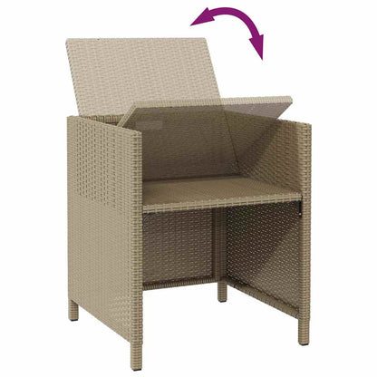 vidaXL Garden Chairs with Stools 2 pcs Poly Rattan Beige
