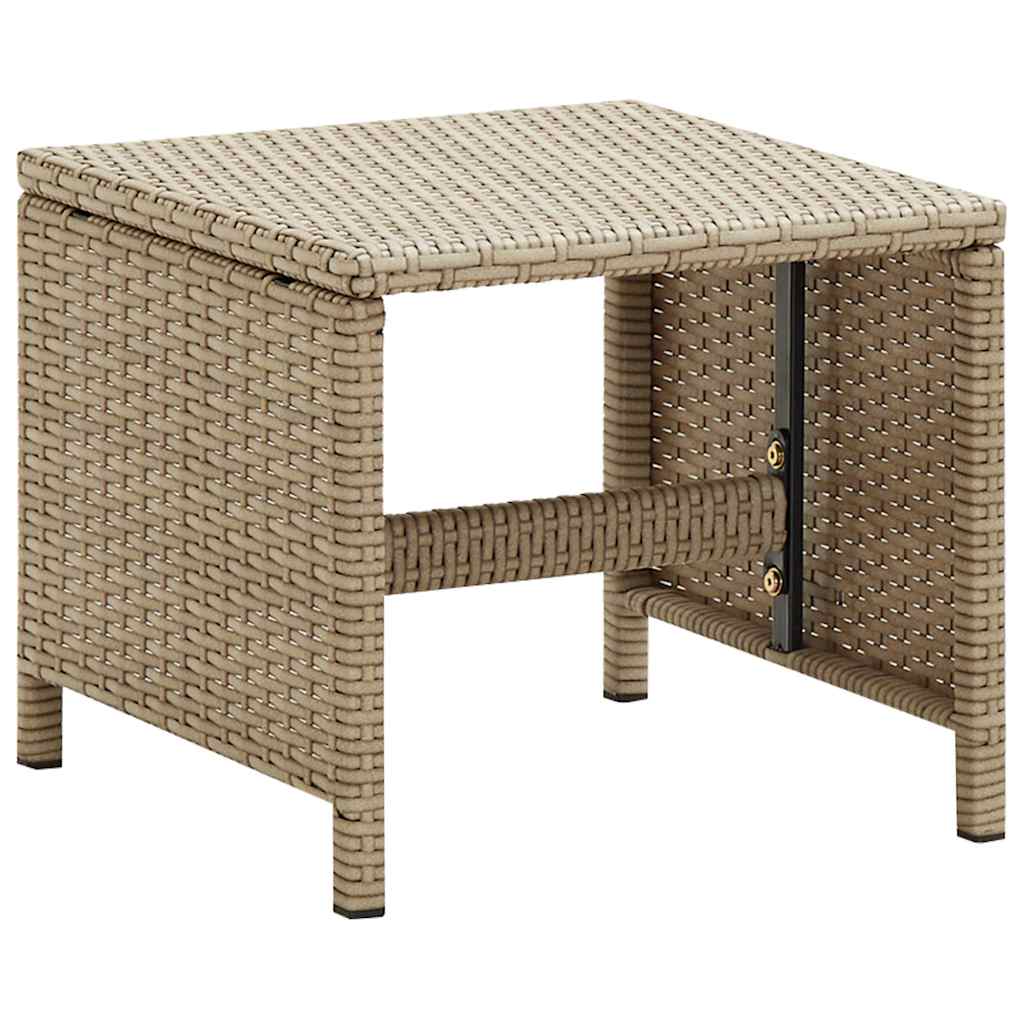 vidaXL Garden Chairs with Stools 2 pcs Poly Rattan Beige