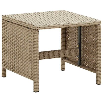 vidaXL Garden Chairs with Stools 2 pcs Poly Rattan Beige