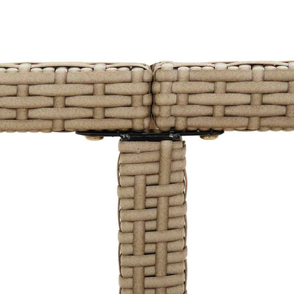 vidaXL Garden Table Beige 109x107x74 cm Poly Rattan and Glass