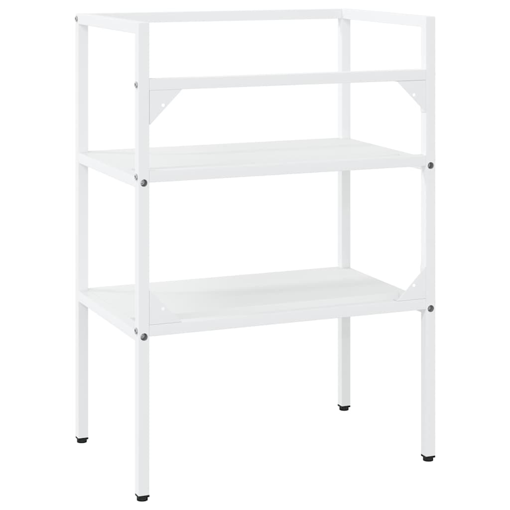 vidaXL Bathroom Washbasin Frame White 59x38x83 cm Iron