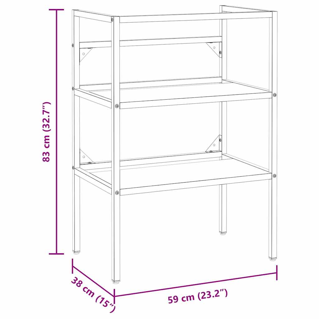 338485 vidaXL Bathroom Washbasin Frame White 59x38x83 cm Iron