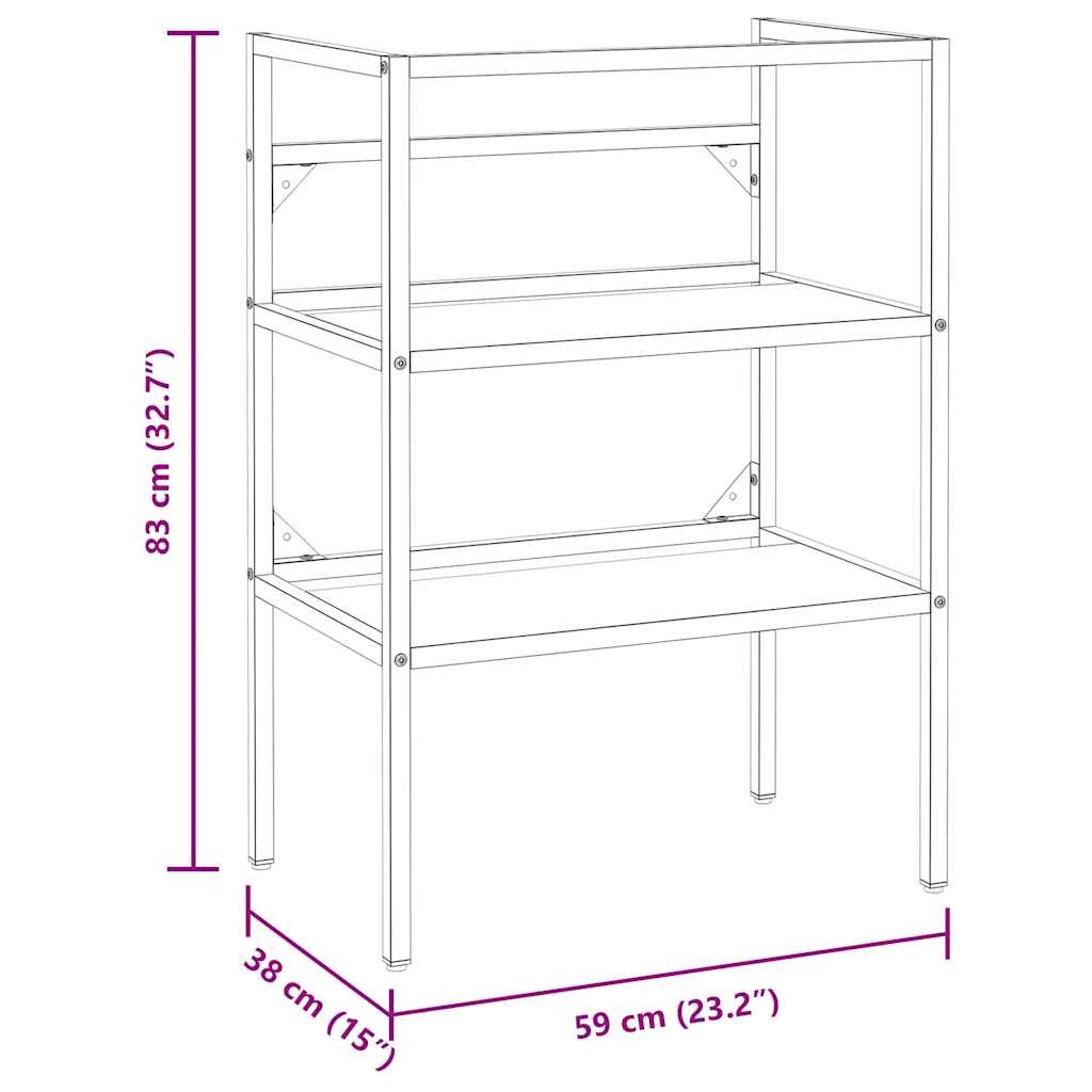 vidaXL Bathroom Washbasin Frame Black 59x38x83 cm Iron