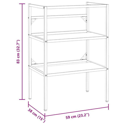 vidaXL Bathroom Washbasin Frame Black 59x38x83 cm Iron