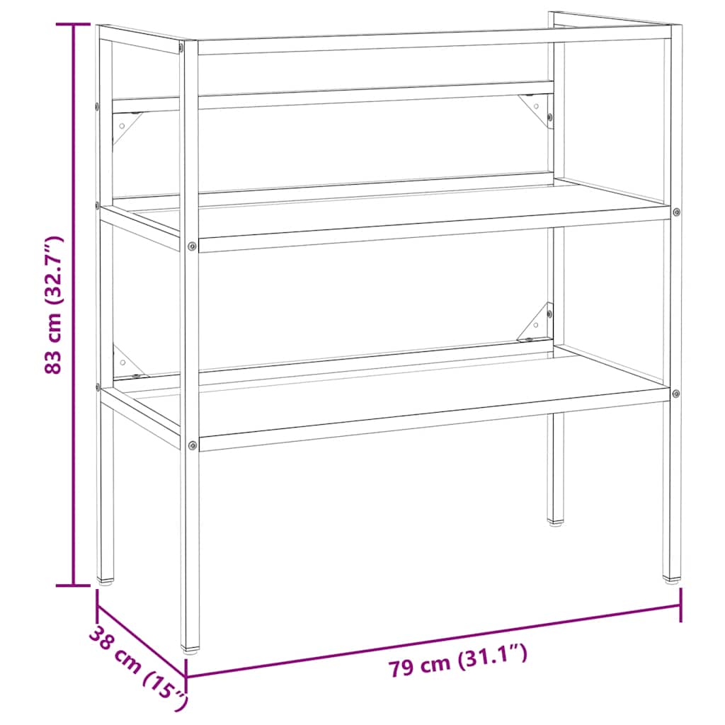 vidaXL Bathroom Washbasin Frame Black 79x38x83 cm Iron