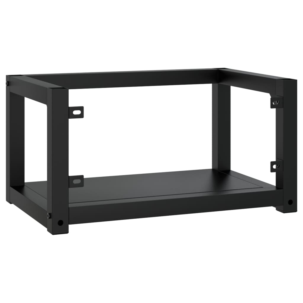 vidaXL Wall-mounted Bathroom Washbasin Frame Black 59x38x31 cm Iron