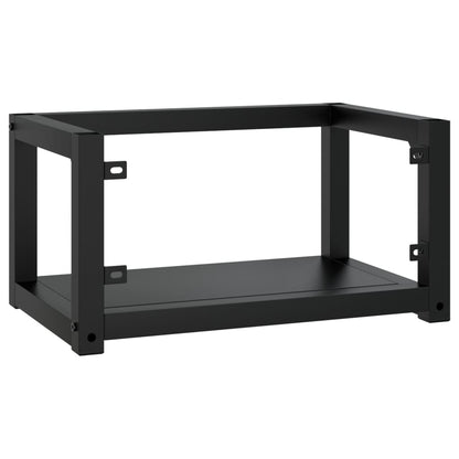 vidaXL Wall-mounted Bathroom Washbasin Frame Black 59x38x31 cm Iron