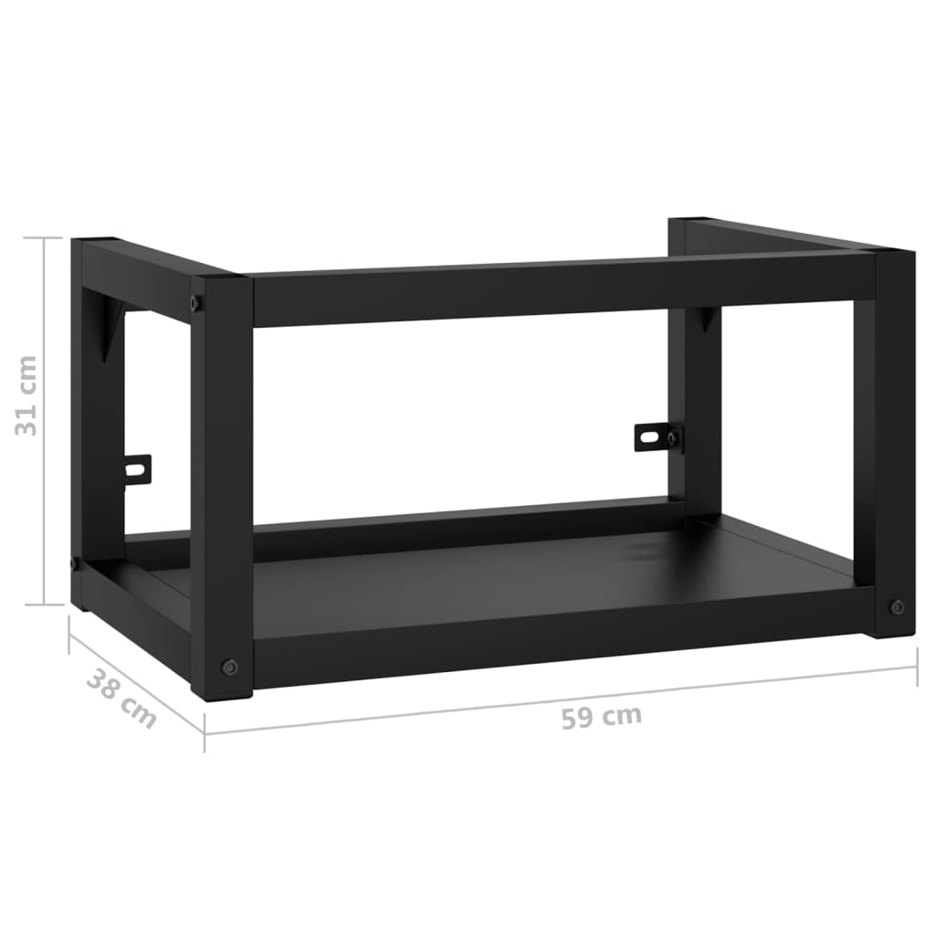 vidaXL Wall-mounted Bathroom Washbasin Frame Black 59x38x31 cm Iron