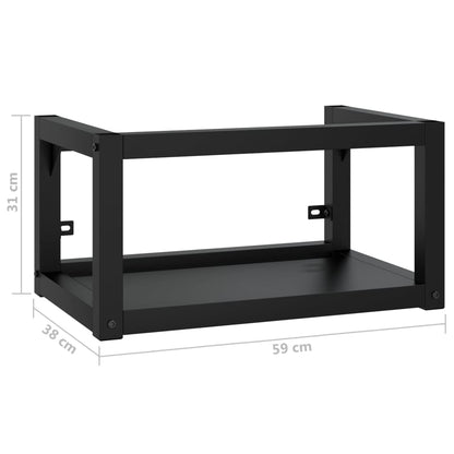 vidaXL Wall-mounted Bathroom Washbasin Frame Black 59x38x31 cm Iron