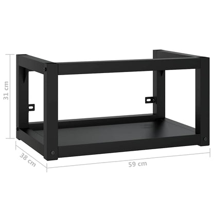338494 vidaXL Wall-mounted Bathroom Washbasin Frame Black 59x38x31 cm Iron