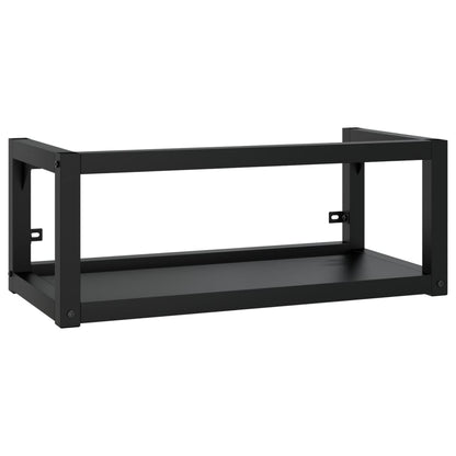 vidaXL Wall-mounted Bathroom Washbasin Frame Black 79x38x31 cm Iron
