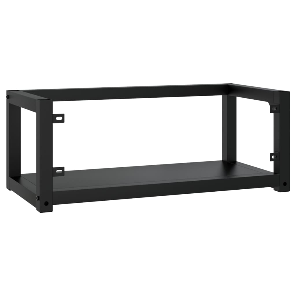 vidaXL Wall-mounted Bathroom Washbasin Frame Black 79x38x31 cm Iron