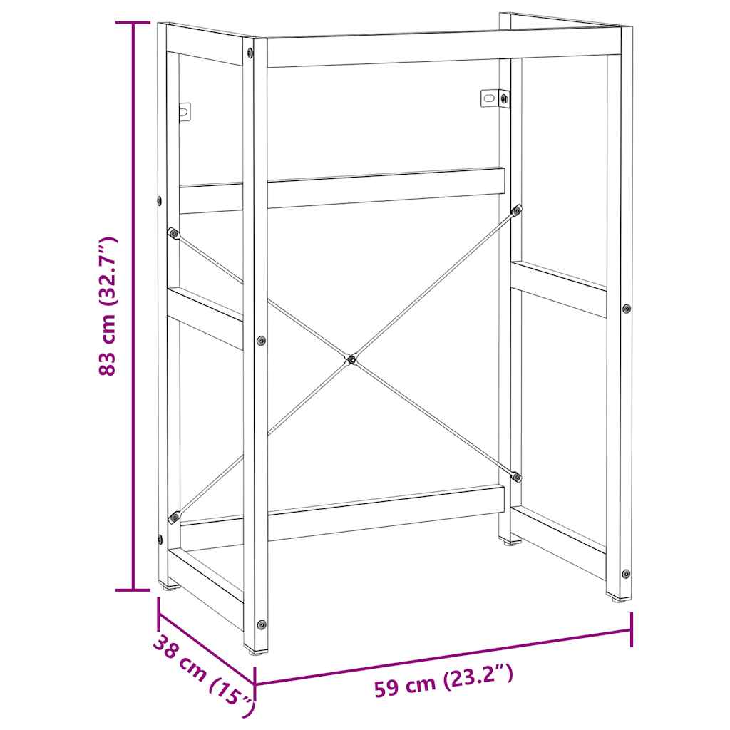 vidaXL Bathroom Washbasin Frame White 59x38x83 cm Iron