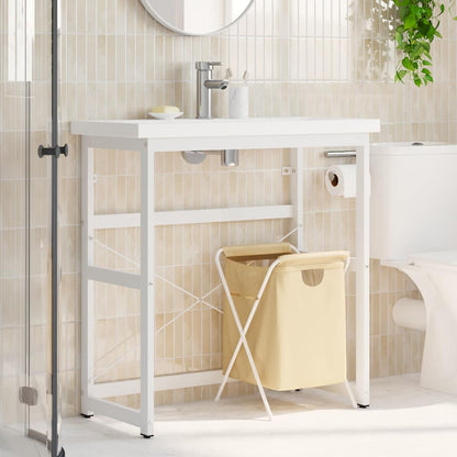 338498 vidaXL Bathroom Washbasin Frame White 79x38x83 cm Iron