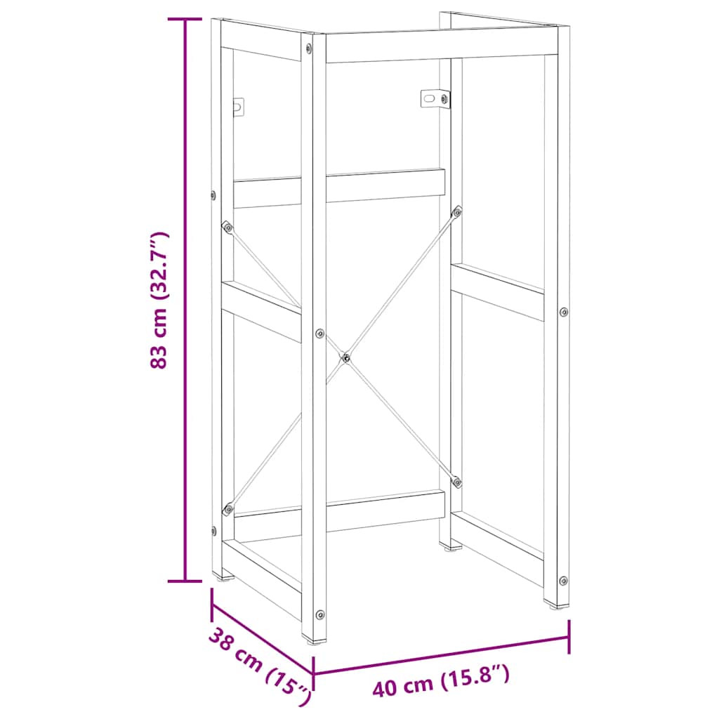 vidaXL Bathroom Washbasin Frame Black 40x38x83 cm Iron
