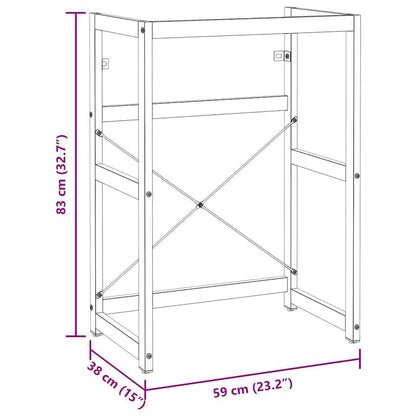 338500 vidaXL Bathroom Washbasin Frame Black 59x38x83 cm Iron