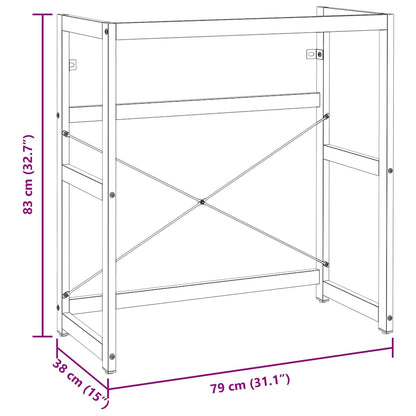 vidaXL Bathroom Washbasin Frame Black 79x38x83 cm Iron