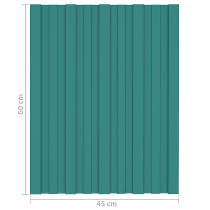 vidaXL Roof Panel 12 pcs Green 60 x 45 cm Galvanised steel