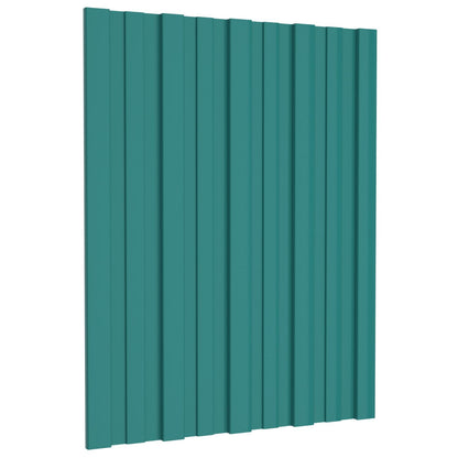 vidaXL Roof Panel 36 pcs Green 60 x 45 cm Galvanised steel