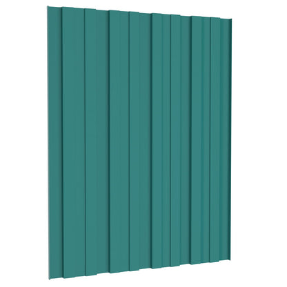 vidaXL Roof Panel 36 pcs Green 60 x 45 cm Galvanised steel