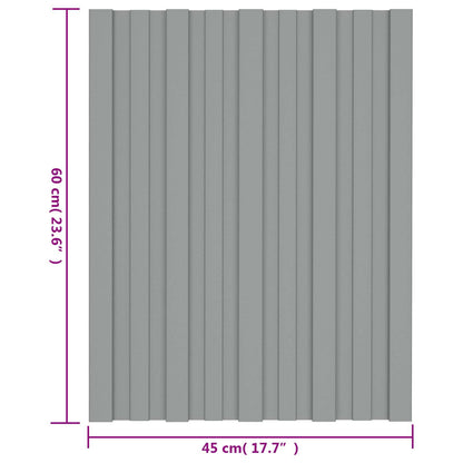 vidaXL Roof Panel 36 pcs Grey 60 x 45 cm Galvanised steel