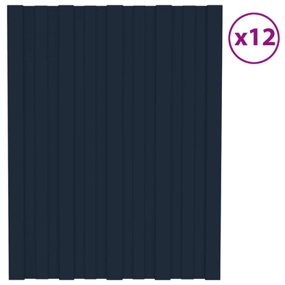 vidaXL Roof Panel 12 pcs Anthracite 60 x 45 cm Galvanised steel