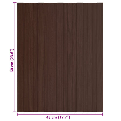 vidaXL Roof Panel 36 pcs Brown 60 x 45 cm Galvanised steel