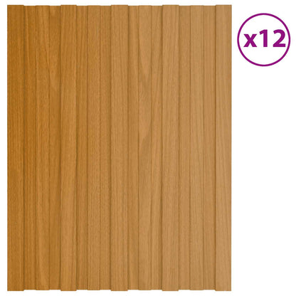 vidaXL Roof Panel 12 pcs Natural 60 x 45 cm Galvanised steel