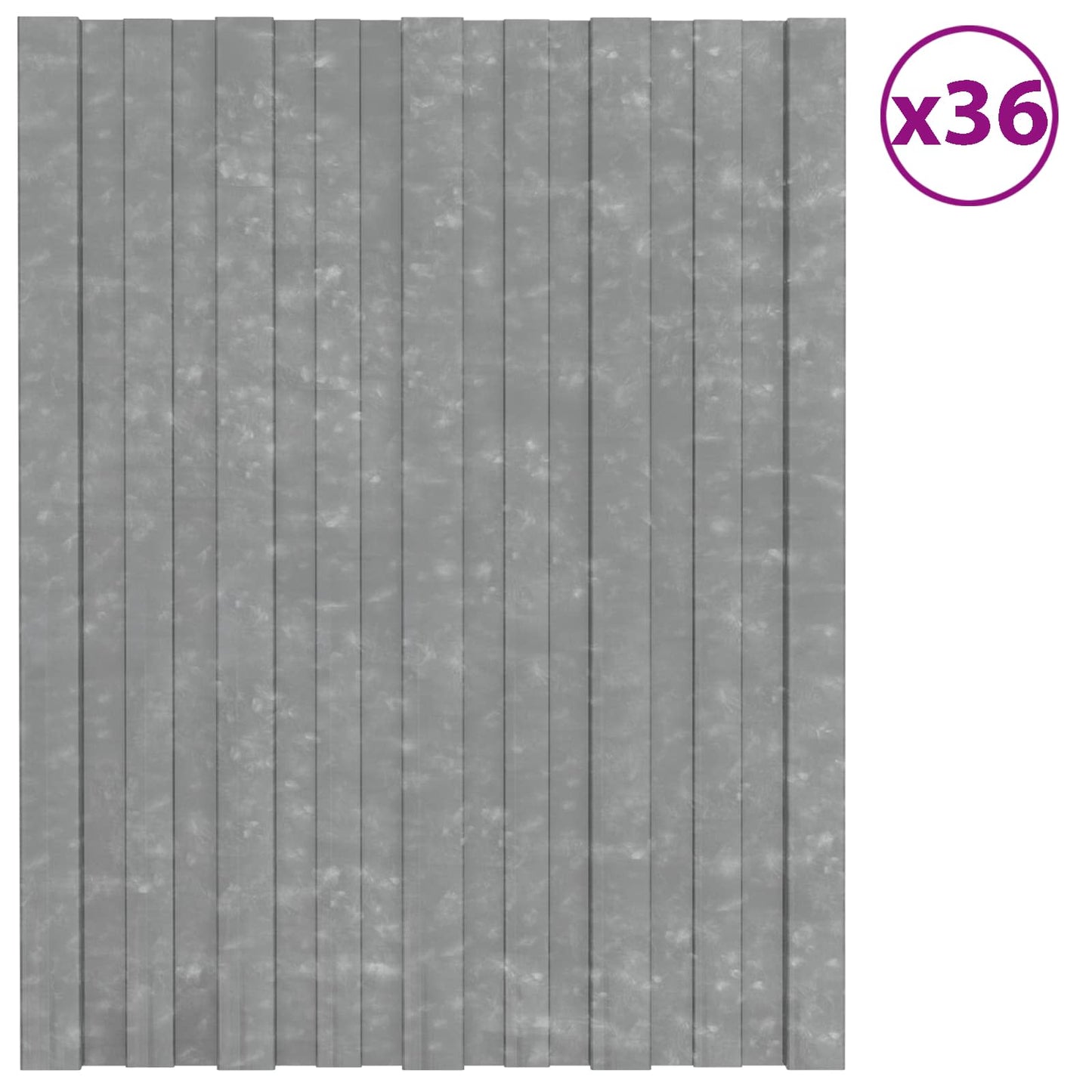 vidaXL Roof Panel 36 pcs Silver 60 x 45 cm Galvanised steel