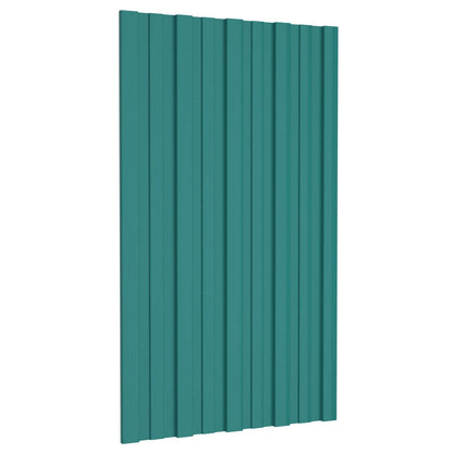 vidaXL Roof Panel 12 pcs Green 80 x 45 cm Galvanised steel