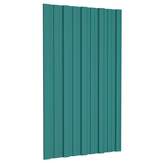 vidaXL Roof Panel 12 pcs Green 80 x 45 cm Galvanised steel