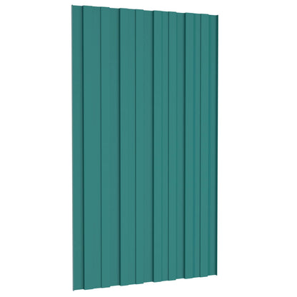 vidaXL Roof Panel 12 pcs Green 80 x 45 cm Galvanised steel