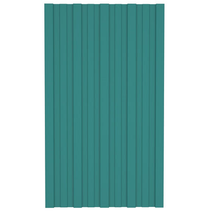 vidaXL Roof Panel 12 pcs Green 80 x 45 cm Galvanised steel
