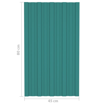 vidaXL Roof Panel 12 pcs Green 80 x 45 cm Galvanised steel