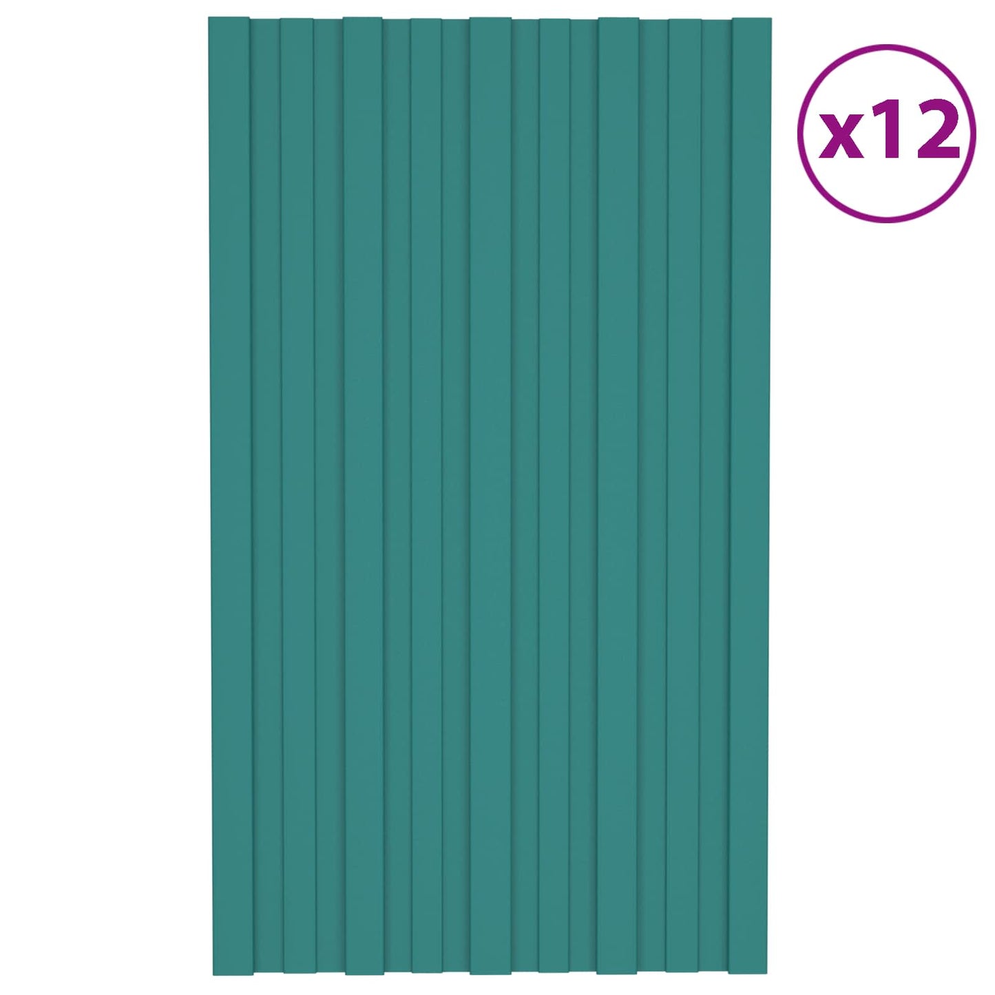 vidaXL Roof Panel 12 pcs Green 80 x 45 cm Galvanised steel