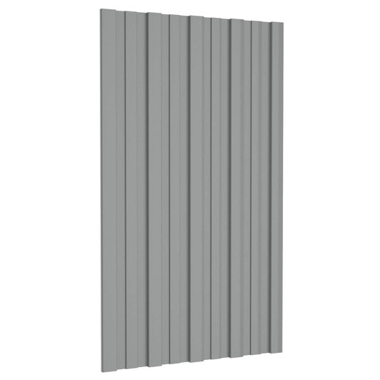 vidaXL Roof Panel 12 pcs Grey 80 x 45 cm Galvanised steel