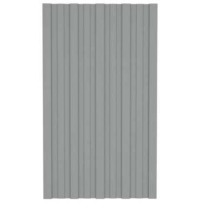 vidaXL Roof Panel 12 pcs Grey 80 x 45 cm Galvanised steel