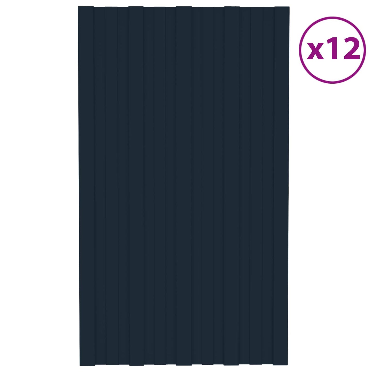vidaXL Roof Panel 12 pcs Anthracite 80 x 45 cm Galvanised steel