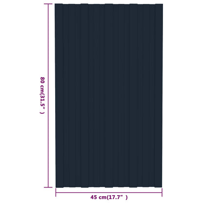 vidaXL Roof Panel 36 pcs Anthracite 80 x 45 cm Galvanised steel
