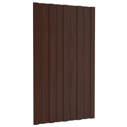 vidaXL Roof Panel 36 pcs Brown 80 x 45 cm Galvanised steel