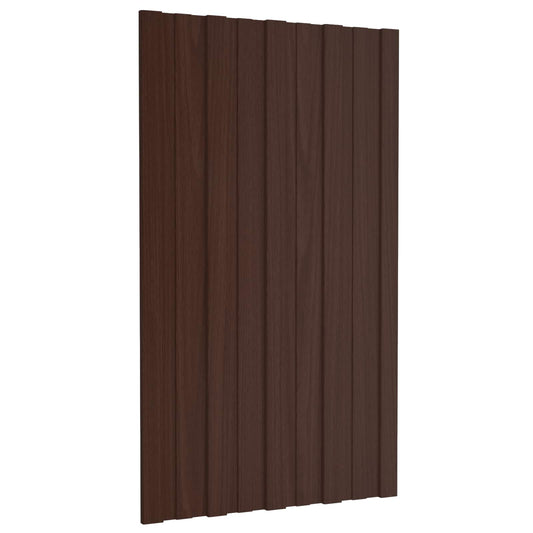 vidaXL Roof Panel 36 pcs Brown 80 x 45 cm Galvanised steel