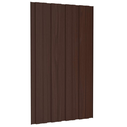 vidaXL Roof Panel 36 pcs Brown 80 x 45 cm Galvanised steel