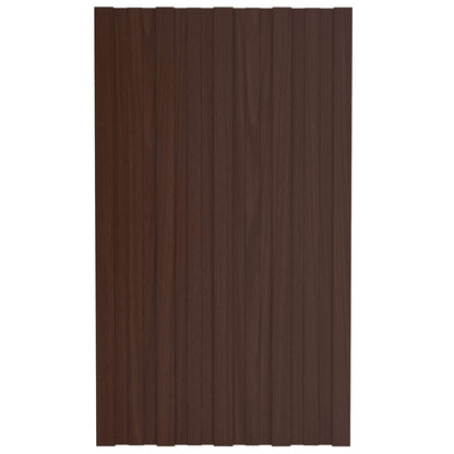 vidaXL Roof Panel 36 pcs Brown 80 x 45 cm Galvanised steel