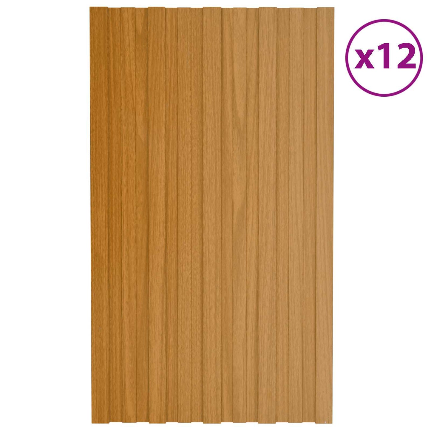 vidaXL Roof Panel 12 pcs Natural 80 x 45 cm Galvanised steel