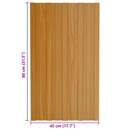 vidaXL Roof Panel 36 pcs Natural 80 x 45 cm Galvanised steel