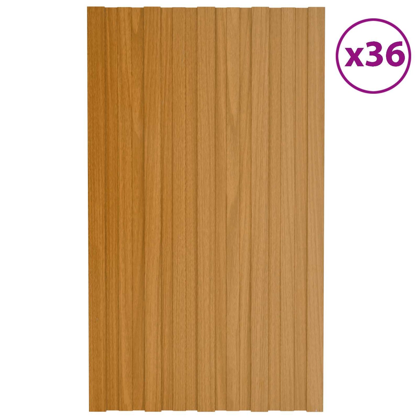 vidaXL Roof Panel 36 pcs Natural 80 x 45 cm Galvanised steel